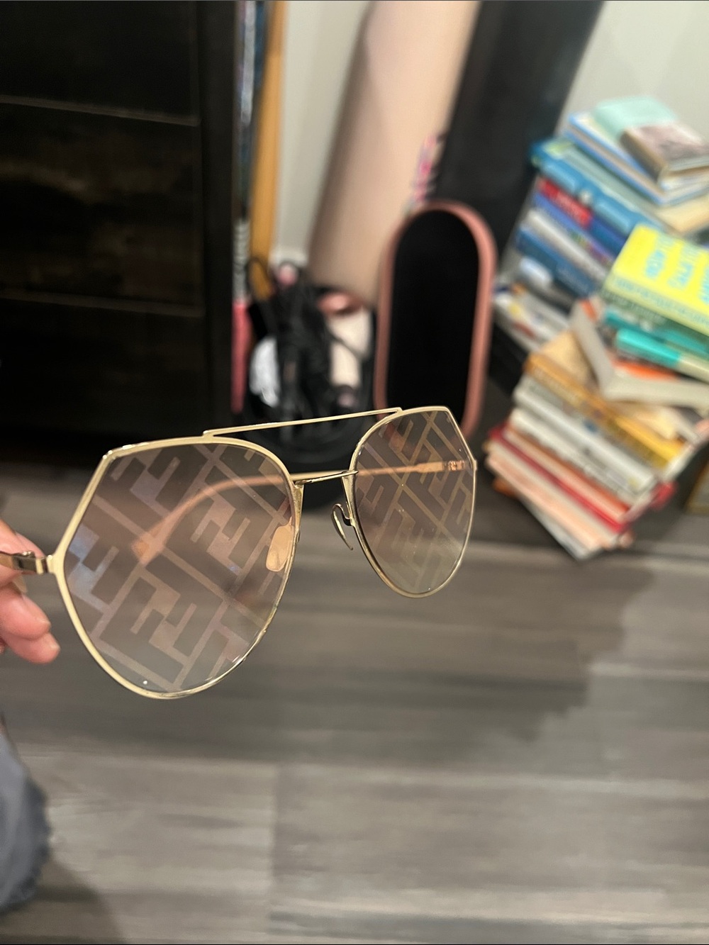 Fendi FF0286/S Rose Gold Aviator Sunglasses